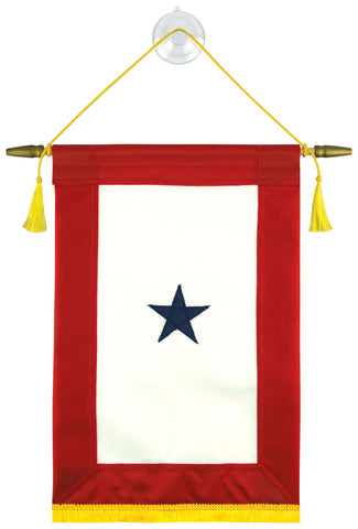 Fully Sewn Blue Star Service Banner - 1 Star